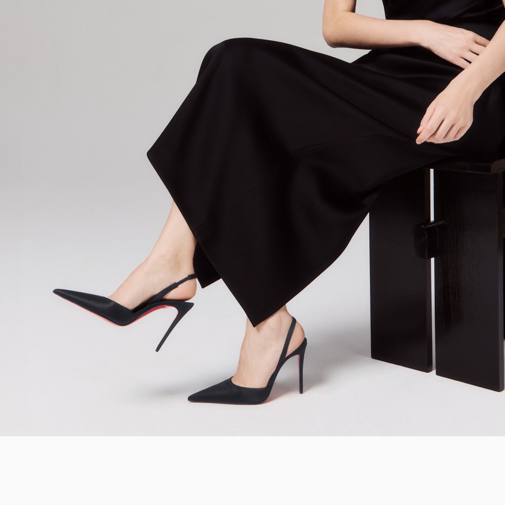 Christian Louboutin Black Kate Max O Sling - Picture 3 of 6
